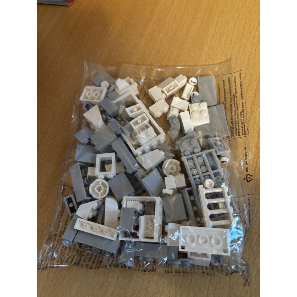 Lego 2011 Rectangular WHITE/GRAY Bricks-All Sizes- from 10698 Set-New In Bag